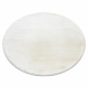 Tapis TEDDY NEW wool 45 cercle Shaggy crème très épais, en peluche