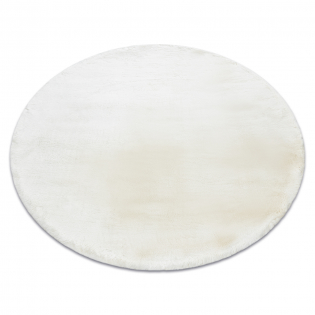 Modern carpet TEDDY NEW wool 45 circle shaggy, plush, very thick cream