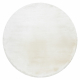 Tapis TEDDY NEW wool 45 cercle Shaggy crème très épais, en peluche