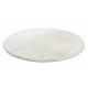 Modern carpet TEDDY NEW wool 45 circle shaggy, plush, very thick cream
