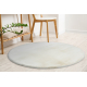 Modern carpet TEDDY NEW wool 45 circle shaggy, plush, very thick cream