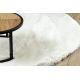 Modern carpet TEDDY NEW wool 45 circle shaggy, plush, very thick cream
