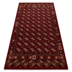 Wool carpet OMEGA BUCHARA frame, circles ruby