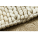 Wool carpet TAHAR 99002B cream - HAND-WOVEN loop, Lines 