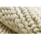 Wool carpet TAHAR 99002B cream - HAND-WOVEN loop, Lines 