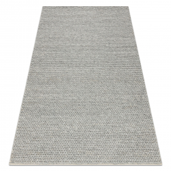 Wollteppich TAHAR 99004G grau - HANDGEWEBT Schlinge, uniform