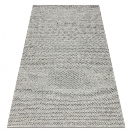 Wool carpet TAHAR 99004G grey - HAND-WOVEN loop, uniform