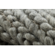 Wool carpet TAHAR 99004G grey - HAND-WOVEN loop, uniform