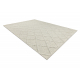 Tapis en laine TAHAR 99001C beige - TISSÉ MAIN boucle, losanges, bohème