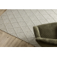Tapis en laine TAHAR 99001C beige - TISSÉ MAIN boucle, losanges, bohème