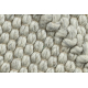 Tapis en laine TAHAR 99001C beige - TISSÉ MAIN boucle, losanges, bohème