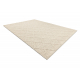 Wool carpet TAHAR 99001B cream - HAND-WOVEN loop, rhombus, boho