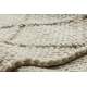 Wool carpet TAHAR 99001B cream - HAND-WOVEN loop, rhombus, boho