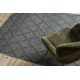 Alfombra de lana TAHAR 99001K antracita - TEJIDA A MANO bucle, Rombos, boho