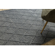 Alfombra de lana TAHAR 99001K antracita - TEJIDA A MANO bucle, Rombos, boho