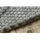 Tapis en laine TAHAR 99001G gris - TISSÉ MAIN boucle, losanges, bohème