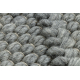 Tapis en laine TAHAR 99001G gris - TISSÉ MAIN boucle, losanges, bohème