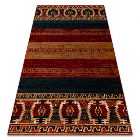 Tapis en laine OMEGA VRITTI ethnique rubis