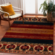 Tapis en laine OMEGA VRITTI ethnique rubis