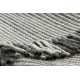 Wool carpet TAHAR 99003F cream / grey - HAND-WOVEN Lines, fringes