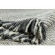 Tapis en laine TAHAR 99003F crème / gris - TISSÉ MAIN Lignes, franges 