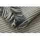 Tapis en laine TAHAR 99003F crème / gris - TISSÉ MAIN Lignes, franges 