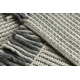 Alfombra de lana TAHAR 99003F crema / gris - TEJIDA A MANO Líneas, flecos 