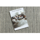 Wool carpet TAHAR 99003F cream / grey - HAND-WOVEN Lines, fringes
