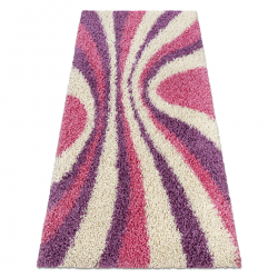 SHAGGY teppe Style 98 Striper rosa / lilla