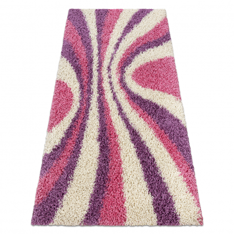 SHAGGY Teppich Style 98 Streifen rosa / Lila