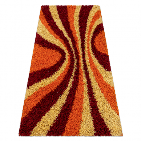 Tapis SHAGGY Style 98 Rayures orange / bordeaux