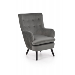 Lounge armchair RAVEL grey / black