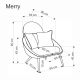 Poltrona lounge MERRY crema 