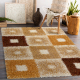 SHAGGY carpet 5005 Squares beige / brown