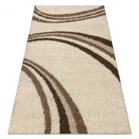 Tapis SHAGGY 058 crème / marron 