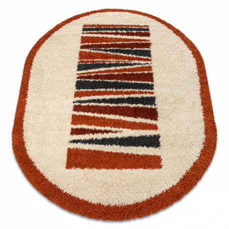 Alfombra ovalada SHAGGY 4128 beige / marron 