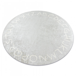 Dywan do prania ANDRE 2394 koło, Alfabet antypoślizgowy szary - 2 GATUNEK