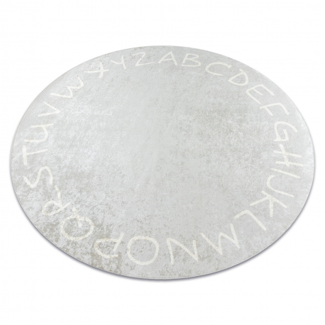 АНДРЕ 2394 круг тепих за прање, Абецеда против клизања сива - ДРУГОРЕДНИ ПРОИЗВОД