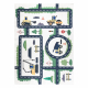 BAMBINO 2223 tapijt wasbaar Straten, auto's voor kinderen antislip room - TWEEDE-KLASSE PRODUCT