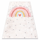 Alfombra lavable JUNIOR 51300.802 Arcoiris, puntos para niños antideslizante beige - PRODUCTO DE SEGUNDA CLASE