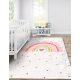 Alfombra lavable JUNIOR 51300.802 Arcoiris, puntos para niños antideslizante beige - PRODUCTO DE SEGUNDA CLASE