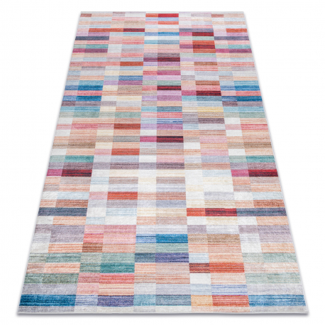 ANDRE 2295 washing carpet Stripes anti-slip pink / blue - SECOND-RATE PRODUCT