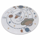 Teppich BONO 8288 Kreis Raum, Planeten creme / anthrazit - ZWEITKLASSIGES PRODUKT