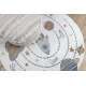 Teppich BONO 8288 Kreis Raum, Planeten creme / anthrazit - ZWEITKLASSIGES PRODUKT
