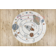 Alfombra BONO 8288 círculo Espacio, planetas crema / antracita - PRODUCTO DE SEGUNDA CLASE