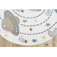 Alfombra BONO 8288 círculo Espacio, planetas crema / antracita - PRODUCTO DE SEGUNDA CLASE