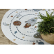 Teppich BONO 8288 Kreis Raum, Planeten creme / anthrazit - ZWEITKLASSIGES PRODUKT