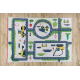 BAMBINO 2223 tapijt wasbaar Straten, auto's voor kinderen antislip room - TWEEDE-KLASSE PRODUCT