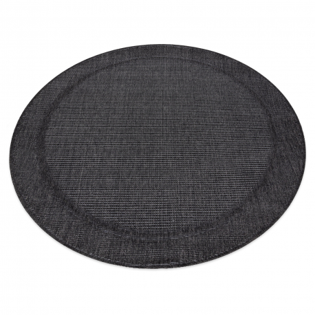 Tapis TIMO 5979 cercle SIZAL extérieur cadre noir - PRODUIT DE DEUXIÈME QUALITÉ