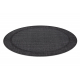 Tapis TIMO 5979 cercle SIZAL extérieur cadre noir - PRODUIT DE DEUXIÈME QUALITÉ